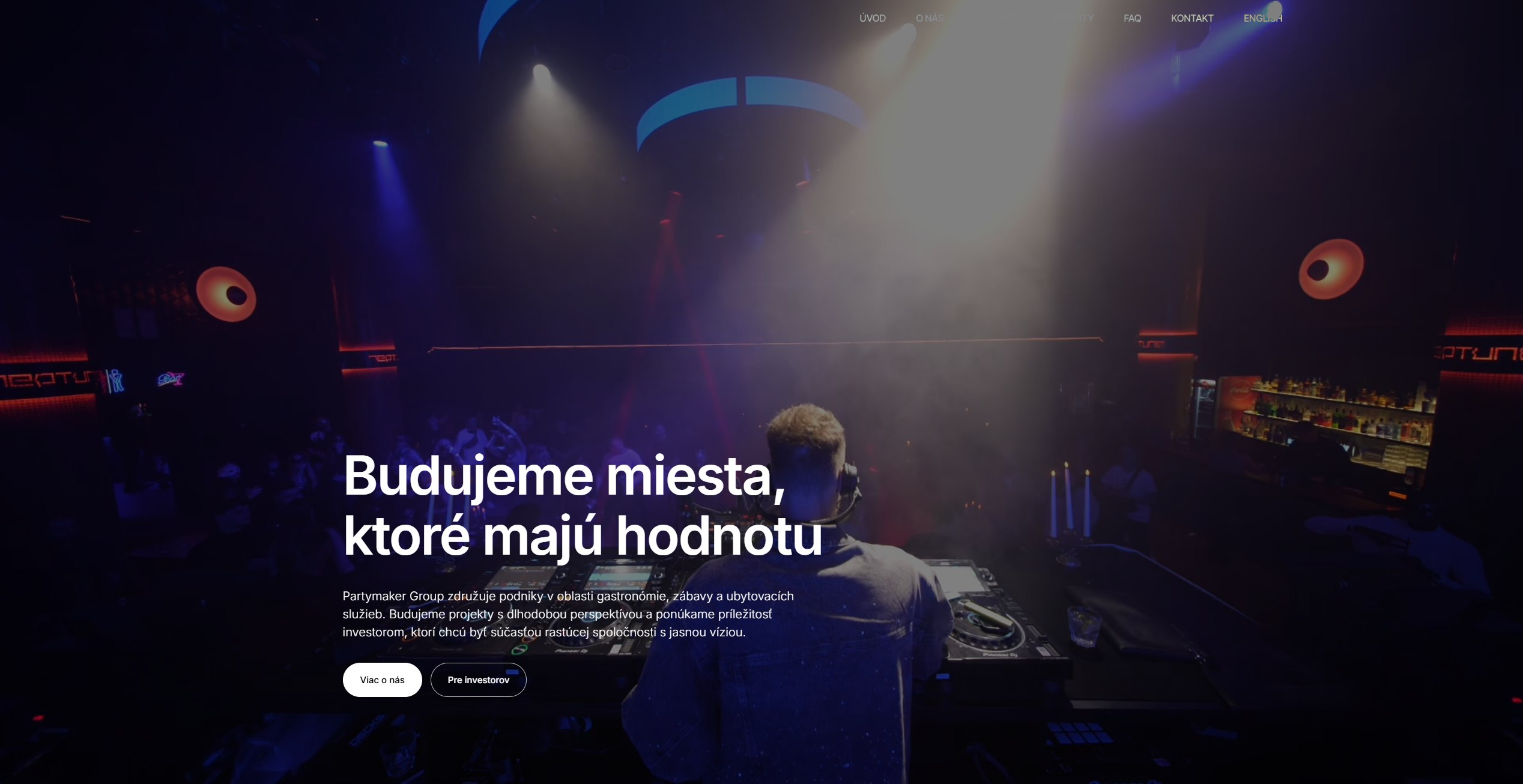 Domovská stránka Partymaker Group